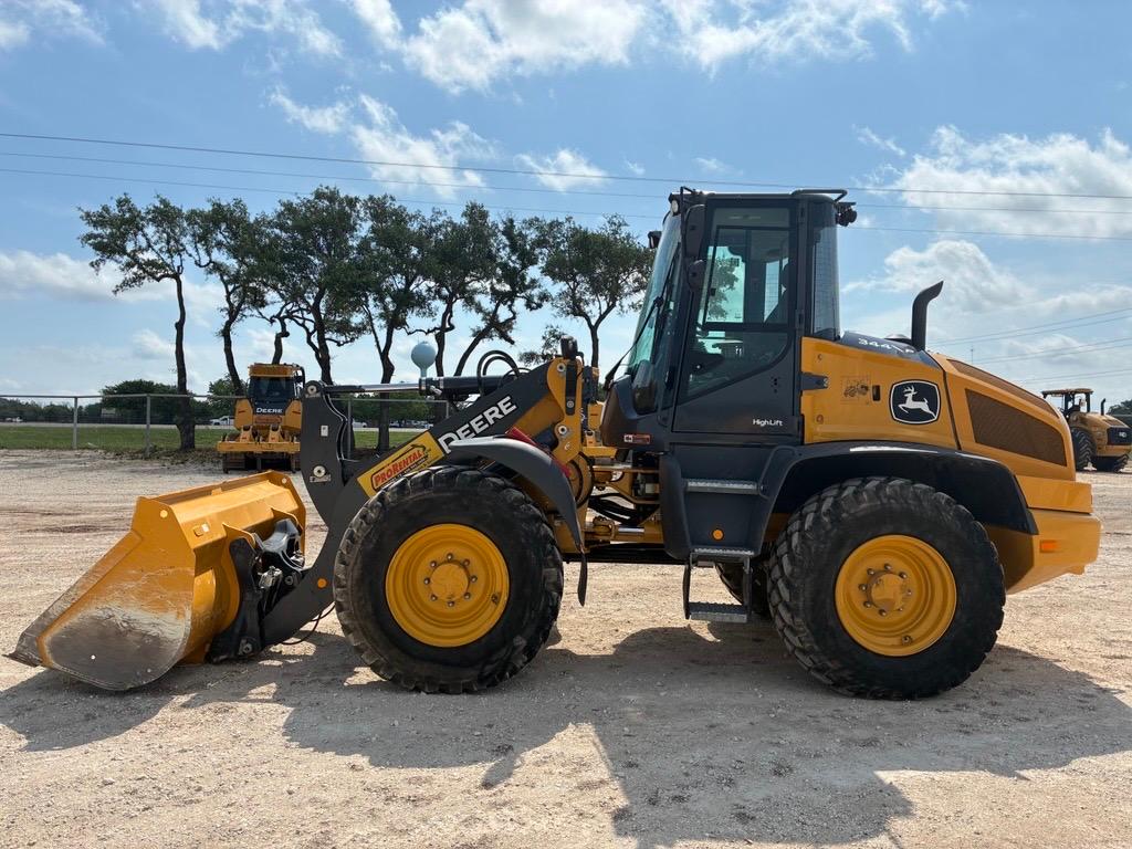 2024 JD 344P, HIGH LIFT Wheel Loader w/ Quick Connect - Weekly $2,285 (40 hr Max), 4 Weeks $5985 (160 hr Max). 